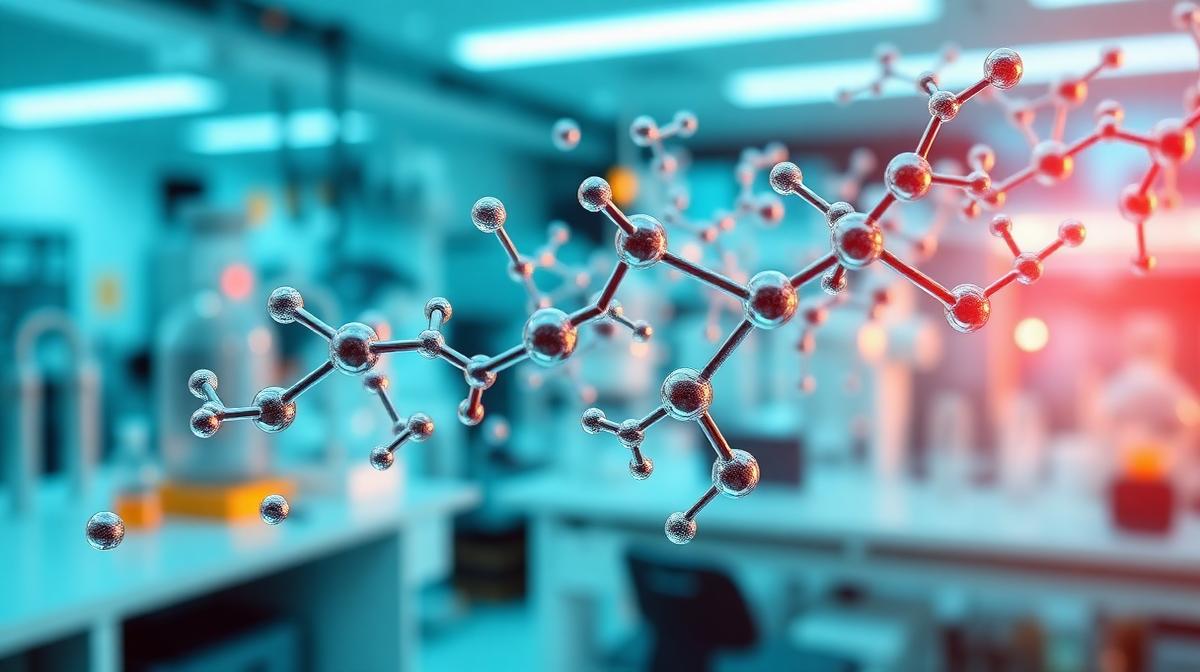 Novel research peptide molecular structures in cutting-edge biotechnology laboratory